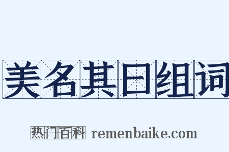 美名其曰组词是什么意思的图片